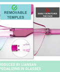 Comparison of eyeglasses with removable temples vs scratched temples, highlighting Over Eyeglasses Safety Glasses benefits.