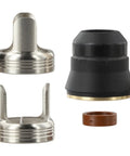 Top Notch Compatible Plasma Torch Consumables Set For IPT40 PT40 IPT45 And PT60 Cutters parts including swirl rings and shield cups.