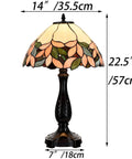Pink Wisteria Tiffany Style Stained Glass Table Lamp With Warm White Glow Handmade 14 Inch Wide By 22.5 Inch Tall E26 Bulb Not Included