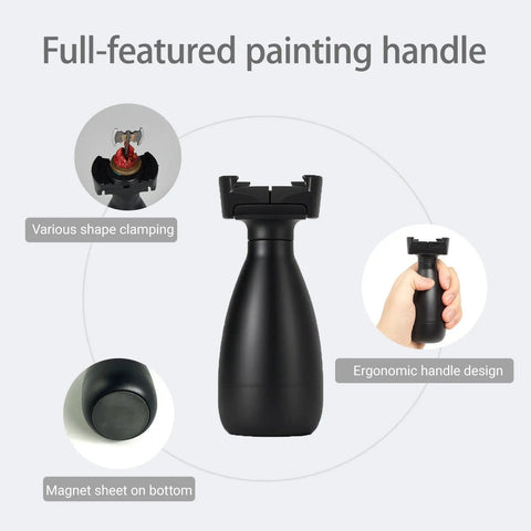 Painting Handle For Miniatures And Scale Models, Clamp Holder That Grips 25mm To 45mm Bases, black ergonomic design