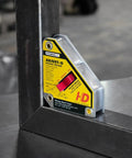 Adjust O Heavy Duty Magnetic Square With On Off Switch For Metalworking 65 LB Pull Ideal For 45 And 90 Degree Setup in use
