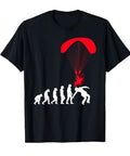 Paragliding Evolution Tee For Adventure Junkies Paraglider Lovers Funny Paramotor Parachuting Skydiver Gear Flying Over Mountains Novelty Shirt