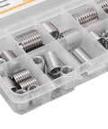 33 Piece M8x125 Stainless Steel Threaded Inserts Kit Self Tapping Design For Wood Furniture Drawer Pulls And Shipping Crates durable repair sleeves in organizer case