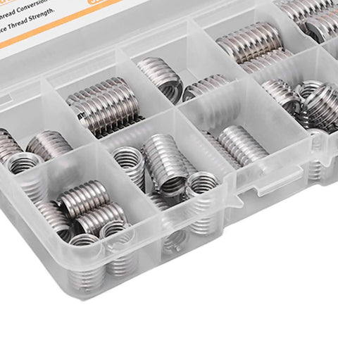 33 Piece M8x125 Stainless Steel Threaded Inserts Kit Self Tapping Design For Wood Furniture Drawer Pulls And Shipping Crates durable repair sleeves in organizer case