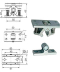 2 Pcs RV Door Catch And Trailer Door Latch Spring Loaded Easy Lock Stop Double Roller Zinc Alloy Durable Door Hardware diagram