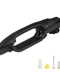 No Hassle Straight Swap Exterior Door Handle Repair Kit For 2000-2007 Ford Focus Driver Side with textured black plate and screws.