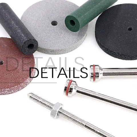 46 Piece Polishing Wheels Kit With 40 Multicolor Silicone Rubber Polishing Wheels And Polishing Particles Plus 6 Mandrel Shanks displayed