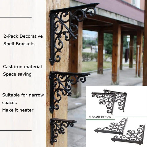 2 Pack Wall Mounted Shelf Brackets Built Ridiculously Tough And Dang Heavy Duty Vintage Cast Iron L Shape Corner Brace