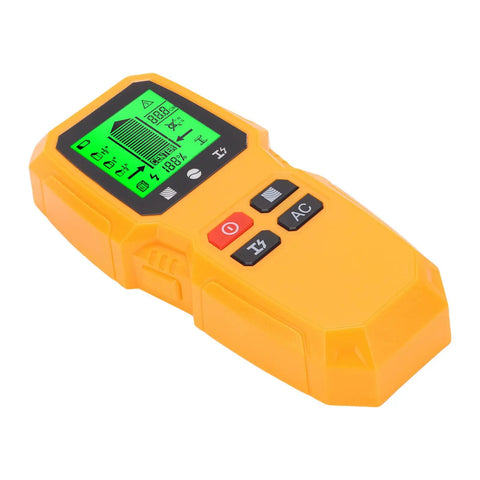 FTVOGUE Wall Detector with LCD Display, Battery Powered Stud Finder, yellow scanner with green screen and buttons for detection.
