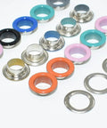 Assorted 10 color metal eyelets from Grommets Kit 300 Sets 1/4 Inch Metal Eyelets With Base, for bags and crafts