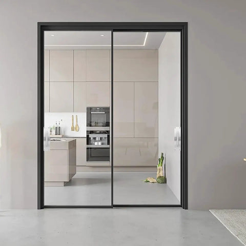 Stainless Steel Sliding Barn Door Pull Handle Set With Geometric Contemporary Look, Easy No Fuss Surface Mounted Installation, 2 Pack.