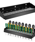 Wall Mounted Screwdriver Holder Rack For Garage, Workshop, Shed, And Home, Vertical Tool Organizer holding 11 screwdrivers