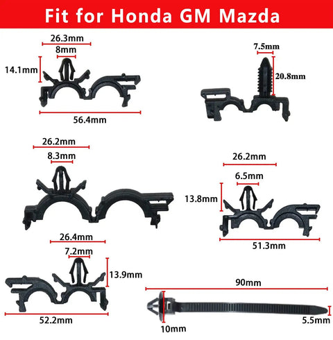 Heavy Duty Nylon Wire Harness Routing Clip Kit 60 Piece Universal Wire Loom Clips for Vehicle Wiring Compatible with Honda GM Mazda