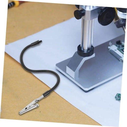Flexible gooseneck arm with alligator clip from Five Piece Third Hand Soldering Tool Set for PCB repair and electronics welding.