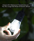 60Ft Low Voltage Cool White Outdoor LED String Lights With 20 Hanging Sockets, waterproof shatterproof bulb in hand
