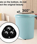Image showing a trash can with Self Adhesive Caster Wheels For Furniture, 12 Pcs Mini Ball Castors With ABS Material, Load Capacity 20 Lbs Per Wheel.