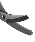 6 Inch Trauma And Nurse's Shear For EMTs And Wound Care All Black Razor Sharp Workhorse 420J2 Stainless With Titanium Coating close-up blade