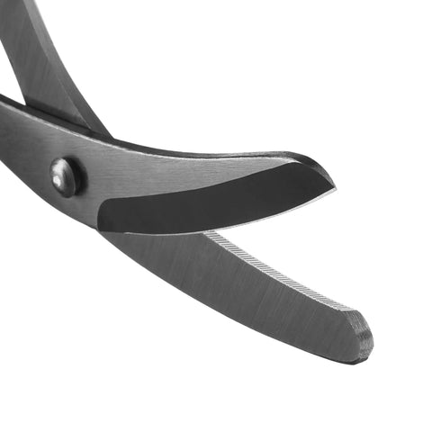 6 Inch Trauma And Nurse's Shear For EMTs And Wound Care All Black Razor Sharp Workhorse 420J2 Stainless With Titanium Coating close-up blade