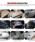 Various car armrest box designs demonstrating unsuitable and functional types for Center Console Cover With 2 Storage Bags In Premium Nappa Leather, Scratch And Wear Resistant, Waterproof Car Interior Accessory, Black Armrest Protector For Spills, Claws, Keys, And Daily Wear
