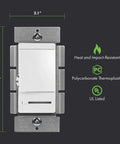 No Sweat Paddle Led Dimmer Switch For Single Pole Or Three Way Setup Bright White Faceplate No Neutral Wire Required Easy Standard House Wiring Boost Dimmable To 150W, 5 inches tall.