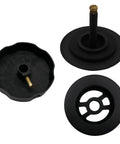 Heavy Duty Matte Black Bath Drain Plug With A Slick 35 Inch Cable Drive Pop Up Mechanism And Solid Brass Handle components.