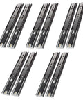 16 Inch Soft Close Drawer Slide With Hydraulic Buffer For Quiet Easy Glide No Slam Closing 3 Fold Full Extension Heavy Duty 100 lb Capacity Ball Bearing Side Mount Black Finish 5 Pair