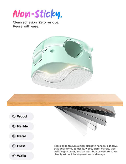 8 Pack Cable Clips Cord Organizer With One Hand Lock And Extra Strong Adhesive, suitable for wood, marble, metal, glass, walls.