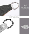 Comparison of D-rings: Ours with durable stainless steel vs. others with weak galvanized. Part of 12x16Ft Rectangle Sun Shade Sail Canopy.