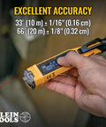 Non Contact Voltage Tester Pen 12 To 1000V AC With Built In Laser Distance Measure LED Alerts And Audible Alarms Pocket Clip For Quick Safe Electrical Checks On Cables Breakers And Outlets, handheld yellow pen with laser dot