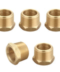 One Half Inch NPT Male To Three Eighth Inch NPT Female Beefy Brass Hex Bushing Reducer Adapter Pipe Fitting Kit, corrosion resistant
