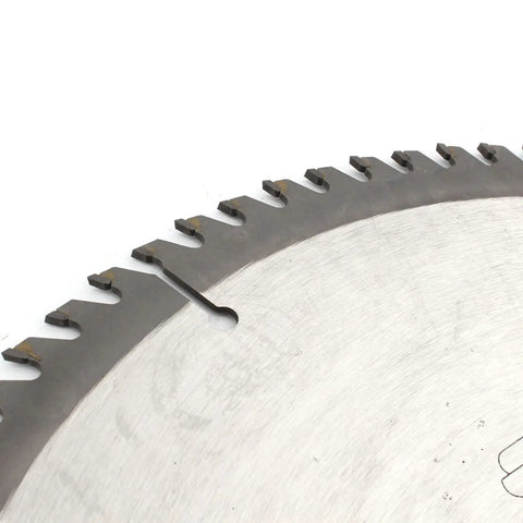 Close-up of 12 Inch Circular Saw Blade 305 mm 60 Tooth Cemented Carbide Tipped for wood and aluminum cutting.