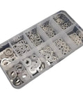 Ultra Thin Stainless Steel Flat Washer Set M3 To M8 with 0.1 0.2 0.3mm Shims, 1200Pcs Total, 304 Stainless Steel A2-70, Pro Grade Ultrathin Shim Kit For Hardware, Machinery And Auto Repairs in sorted storage case