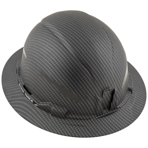 Hard Hat With Premium KARBN Pattern Full Brim Non Vented Design Padded Sweat Wicking Band And Top Pad Made For Electric Work Class E