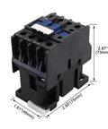 3 Pole AC Contactor CJX2-1801 110V Coil, 3NO 1NC Auxiliary, 660V 3-Phase, DIN Rail Mount with dimensions shown