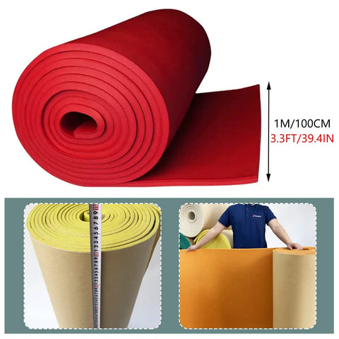 Banish Wall Scuffs And Door Dings Cold With Heavy Duty Self Adhesive Wall Protectors Black Foam Bumper Strips Durable Paint Shield For Garage Cars Playrooms And Gyms 3cm Thick 32 Ft Roll, red foam roll, measuring 3.3ft.