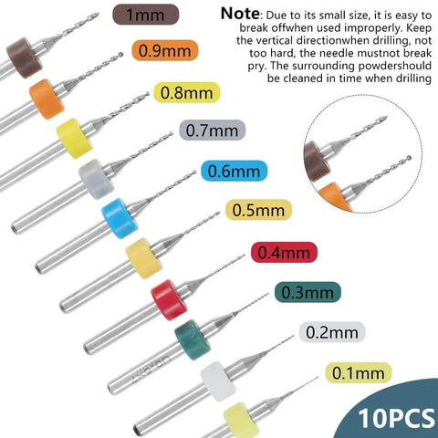57Pcs Pin Vise Hand Drill Bits Set with multicolored 0.1-1mm mini drills for crafting and DIY