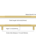 Diagram of 10 Pack Must Have Dark Champagne Bronze Cabinet Pulls Seven Point Five Inch Center To Center Champagne Gold Kitchen Cabinet Handles Set with dimensions.