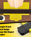Laminate Flooring Tools Kit For LVP Installation With Contour Gauge Lock 10 Inch, showing lock design copying angles on wood