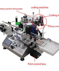 Top Shelf Fully Automatic Round Bottle Labeling Machine With Snappy Touch Screen And Rock Solid Auto Correction For Fast Hassle Free Industrial Packaging, featuring coding motor and touch controls.