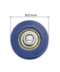 4 Pack U Groove Pulley Wheel Kit 5x25.5x8.5mm Nylon Guide Bearing For Door Window Tracks U Type Wheel With 6mm Groove Shielded Dual Sided Chromium Steel Bearings Quiet Smooth Operation Blue, blue pulley wheel with 25.5mm OD and 5mm bore