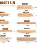 Wooden Dowel Pins Set, 200 Pcs, Nine Sizes With Tapered Beveled Ends and Fluted Grooves, assorted dowel sizes chart