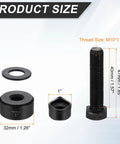 Heavy Duty Bearing Steel Sheet Metal Hole Punch Set With Hex Head Screw For Clean Circle Cuts On Thin Panels Straight Up Badass Precision Every Single Time, showing product components with sizes.