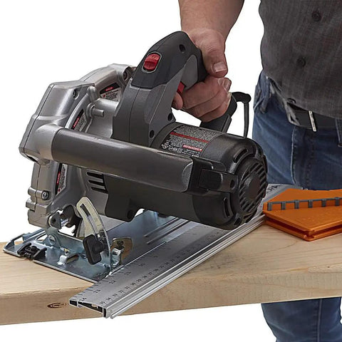 Quick Cut Circular Saw Guide With Rail And Angle Assist All In One Woodworking Tool 16 Inch Durable Aluminum Guide Rail in use