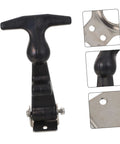 Two Pack T Handle Elastic Rubber Hood Catch Latch Flexible Draw Latch For Toolbox And Engine Cover Locks, stainless steel close-up