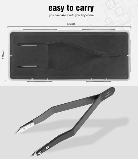 7825 Spring Bar Tweezers And Plier For Watch Band Removal, Pro Grade Watchmaker Tool With Precision Grip, Durable Black Finish