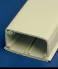 Heavy Duty Power Rated Raceway for Cable Organizing, 8 Foot Section 1 3/4 Inch Wide PVC Wire Trunking close-up view.