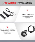 Beefed Up 48V 1200W Front Wheel Ebike Conversion Kit twist throttle and pedal assist components for 26 inch bikes