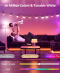 Smart WiFi RGB CW LED Bulbs 13W 1300LM 3 Pack Works With Alexa And Google Assistant 2700K To 6500K lit in a living room