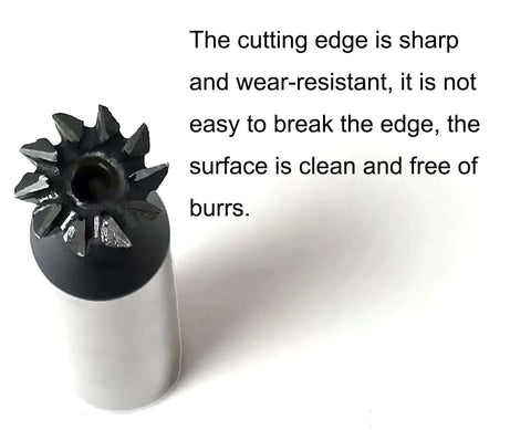 Angled side view of NACX 10mm x 60° HSS dovetail cutter end mill, black metalworking tool