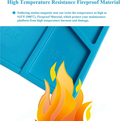 Heat Resistant Silicone Soldering Work Mat For Electronics Repair, Withstand Up To 932 F, Fireproof And Non Slip, corner detail